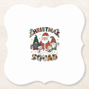 Christmas Squad Santa Gnomes Snowmen Leopard Zebra Paper Coaster