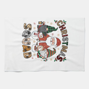 Christmas Squad Santa Gnomes Snowmen Leopard Zebra Tea Towel