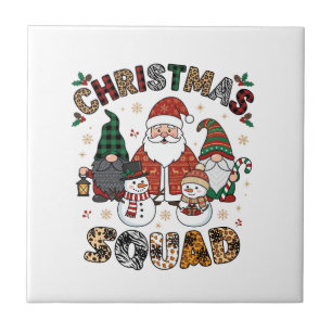 Christmas Squad Santa Gnomes Snowmen Leopard Zebra Tile