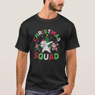 Christmas Squad Santa Maltese Dog Elf Dabbing Matc T-Shirt