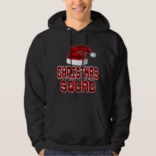 Christmas Squad Santa Red Plaid Claus Xmas Pajama Hoodie
