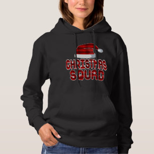 Christmas Squad Santa Red Plaid Claus Xmas Pajama Hoodie