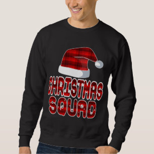 Christmas Squad Santa Red Plaid Claus Xmas Pajama  Sweatshirt