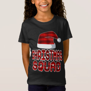 Christmas Squad Santa Red Plaid Claus Xmas Pajama  T-Shirt
