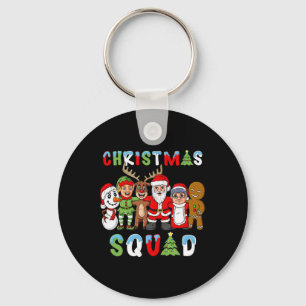 Christmas Squad Santa Reindeer Elf Boys Girls Kids Key Ring
