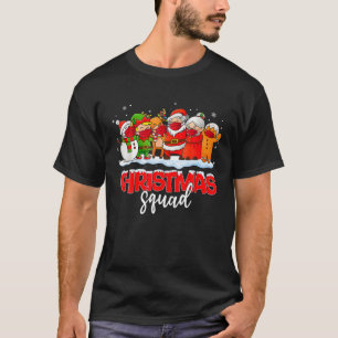 Christmas Squad Santa Reindeer Elf Snowman Face Ma T-Shirt