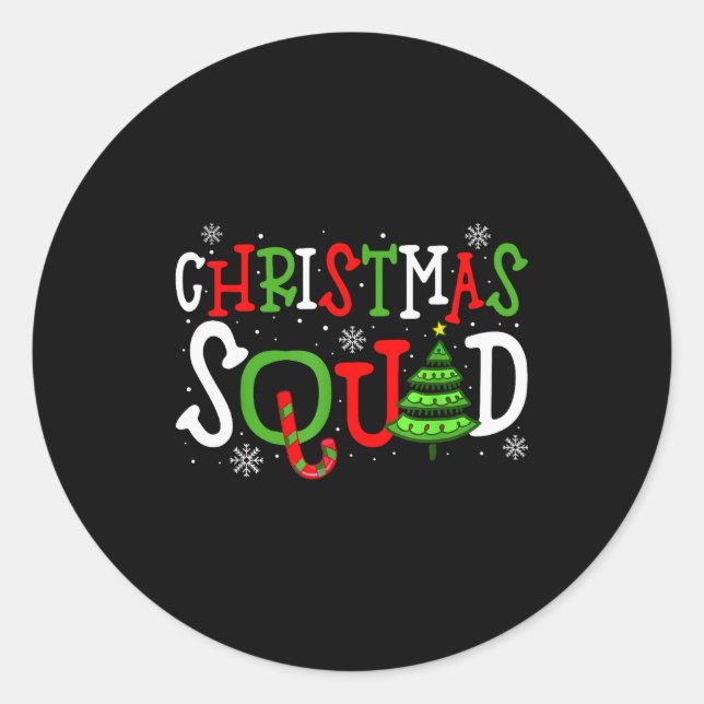 Christmas Squad Shirt, Christmas Matching Family P Classic Round Sticker (Front)