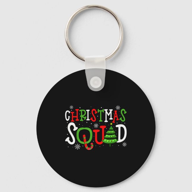 Christmas Squad Shirt, Christmas Matching Family P Key Ring (Front)