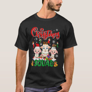 Christmas Squad Three Santa Reindeer Elf Sheep Far T-Shirt