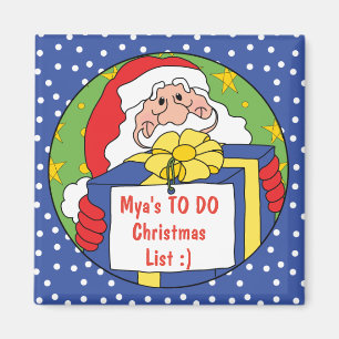 Christmas Square Magnet Santa's Gift