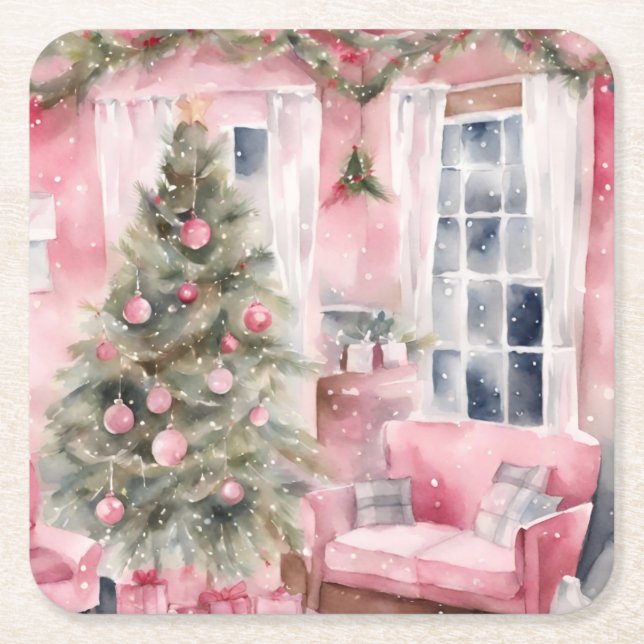 Christmas  square paper coaster (Front)