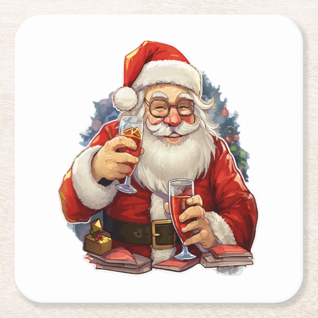 Christmas Square Paper Coaster (Front)