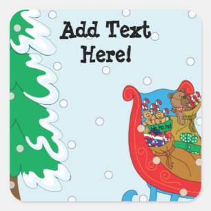 Christmas Square Stickers. Personalise. Square Sticker