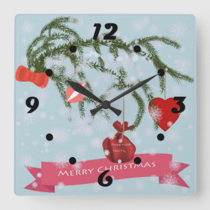 Christmas Square Wall Clock