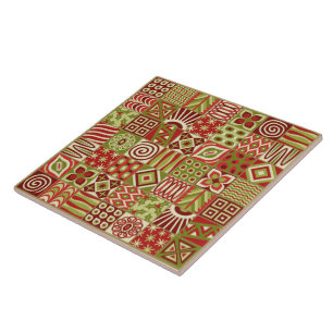 Christmas Squares Trivet/ Tile