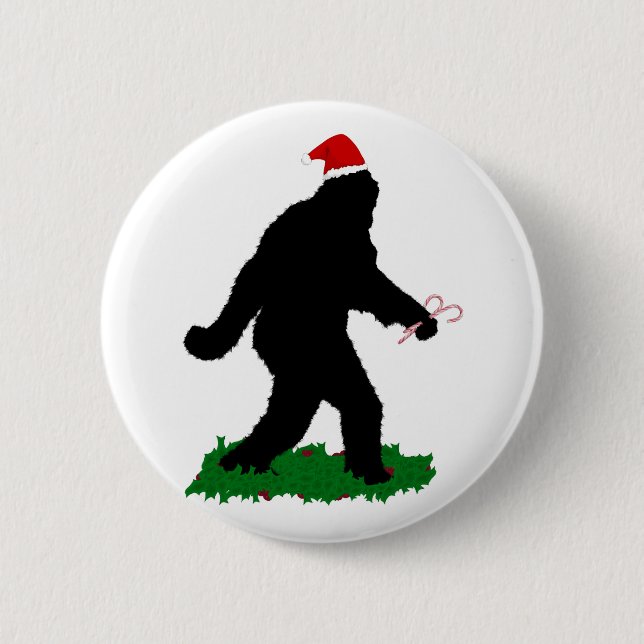 Christmas Squatchin' 6 Cm Round Badge (Front)