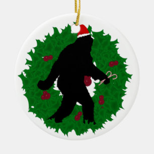 Christmas Squatchin' Ceramic Tree Decoration