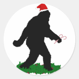 Christmas Squatchin' Classic Round Sticker