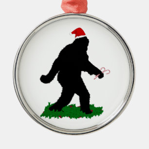 Christmas Squatchin' Metal Tree Decoration