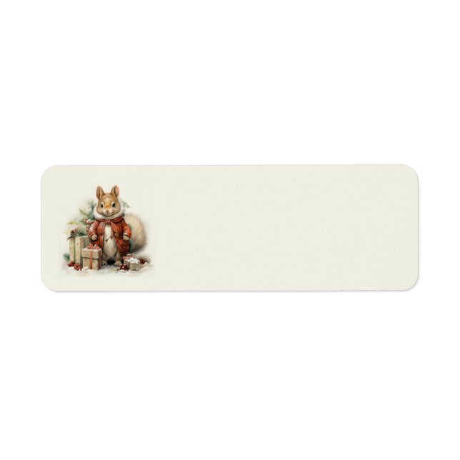 Christmas Squirrel Address Labels (Front)
