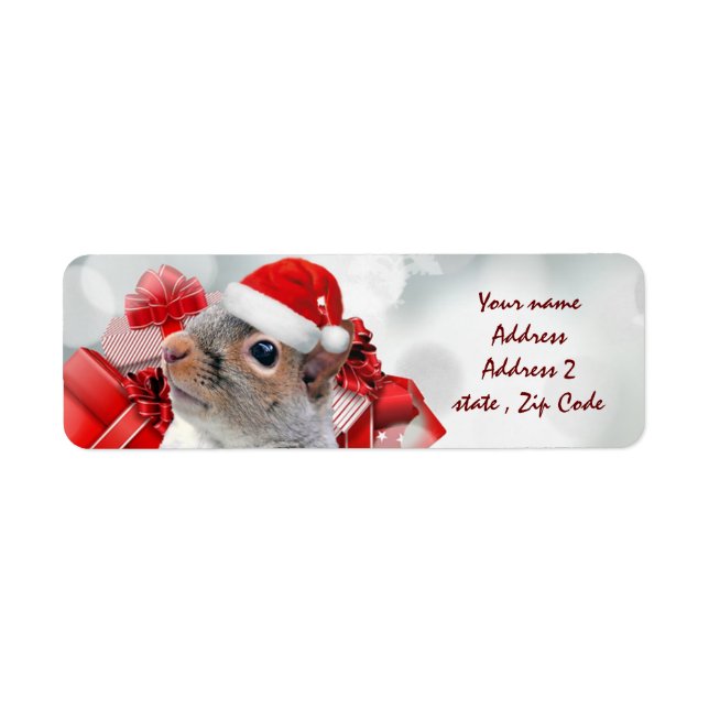 Christmas squirrel address labels (Front)