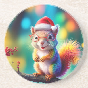 Christmas Squirrel As Santa Claus-56765 Coaster