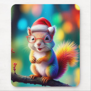 Christmas Squirrel As Santa Claus-56765 Mouse Mat