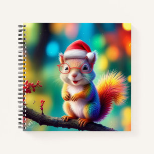 Christmas Squirrel As Santa Claus-56765 Notebook