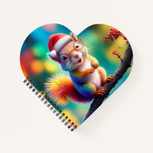 Christmas Squirrel As Santa Claus-56765 Notebook