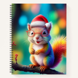 Christmas Squirrel As Santa Claus-56765 Notebook