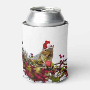 Christmas Squirrel Can Cooler