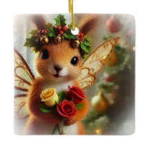 Christmas Squirrel Fairy Ornament