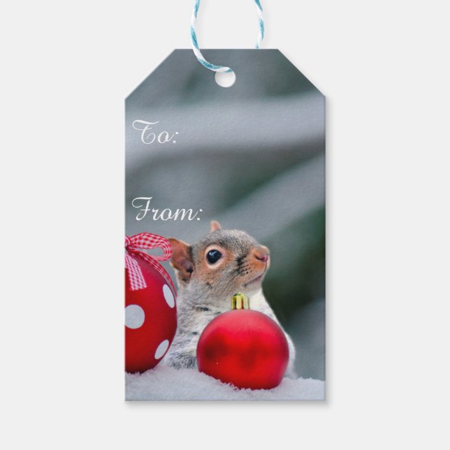 Christmas Squirrel gift tags (Front)
