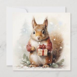 Christmas Squirrel Greeting Card