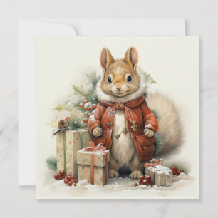 Christmas Squirrel Greeting Card