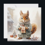 Christmas Squirrel Greeting Card<br><div class="desc">christmas squirrel greeting card with text Merry Christmas</div>