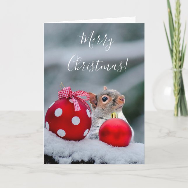 Christmas Squirrel greeting card (Front)