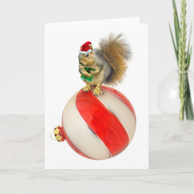 Christmas Squirrel Holiday Card (Front)