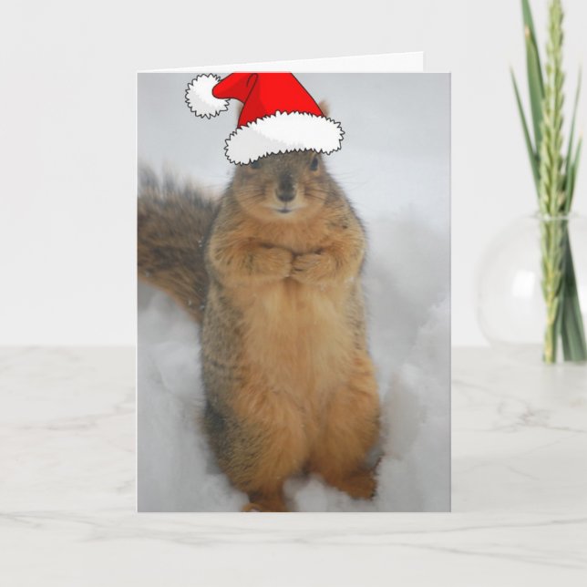 Christmas Squirrel Holiday Card (Front)