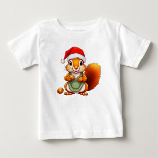 Christmas Squirrel – Holiday Design for Babies Baby T-Shirt