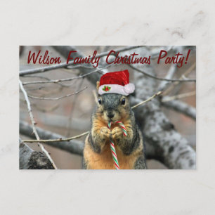 Christmas Squirrel Invitation