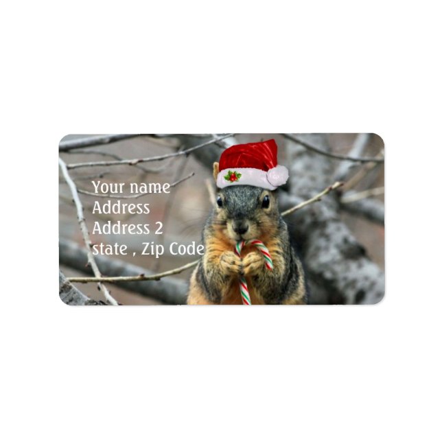 Christmas Squirrel Label (Front)