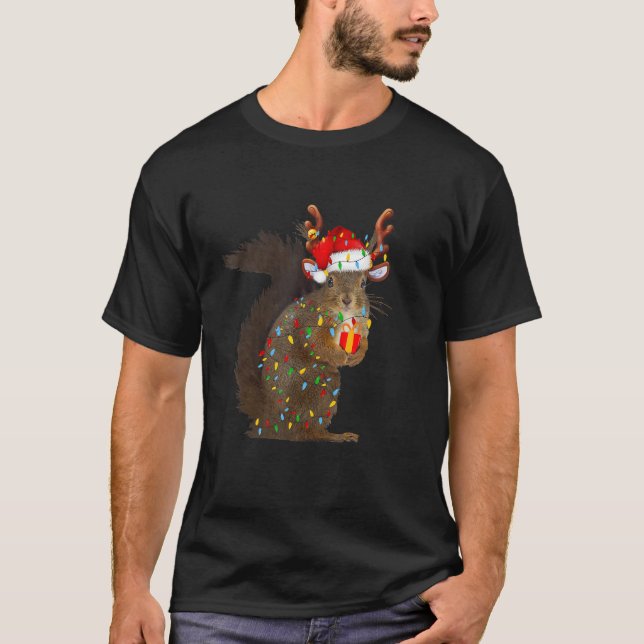 Christmas Squirrel Lights  Christmas  Women Kids T-Shirt (Front)