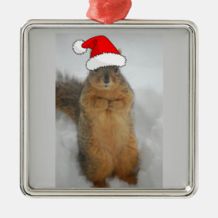Christmas Squirrel Metal Tree Decoration