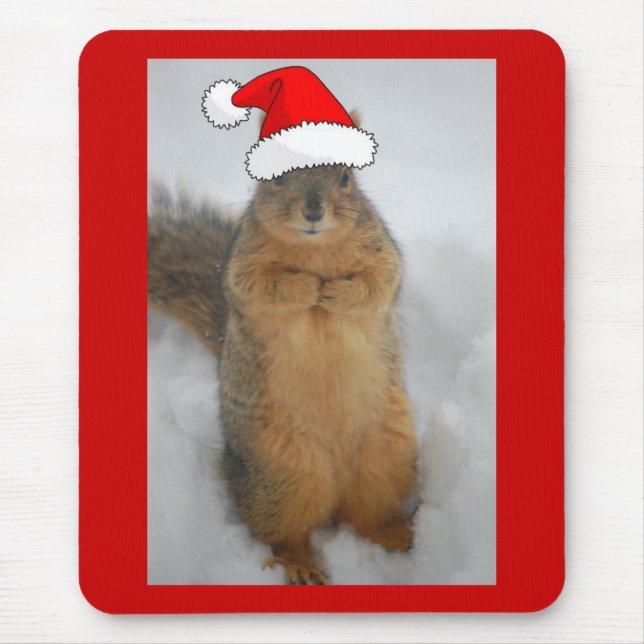 Christmas Squirrel Mouse Mat (Front)