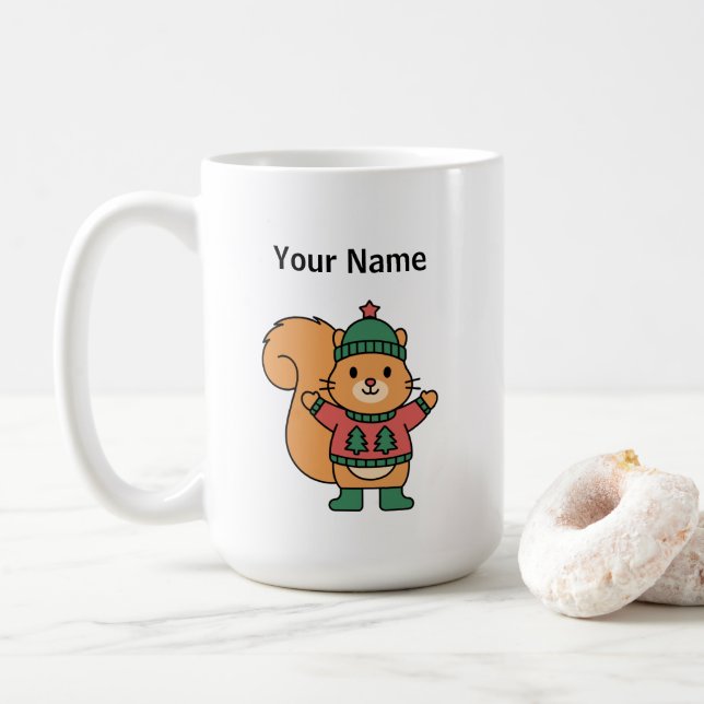 Christmas Squirrel Mug (With Donut)