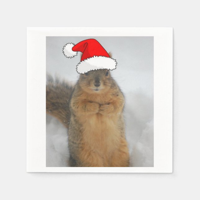 Christmas Squirrel Napkin (Front)