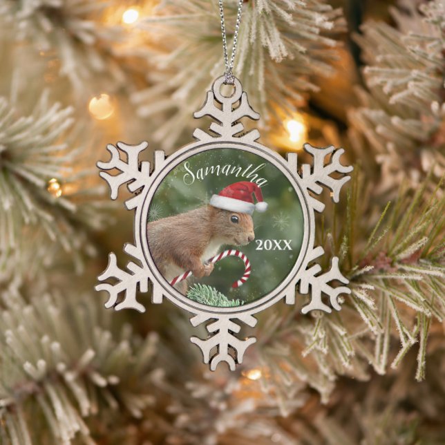Christmas Squirrel personalised ornament (Tree)