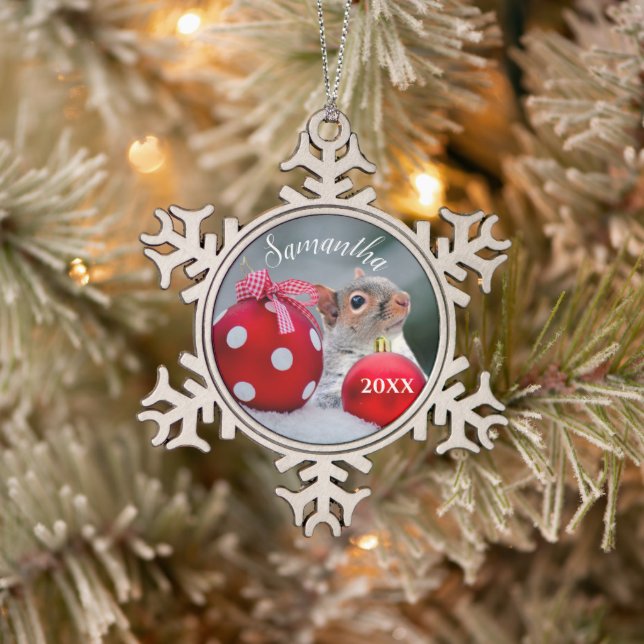 Christmas Squirrel personalised ornament (Tree)