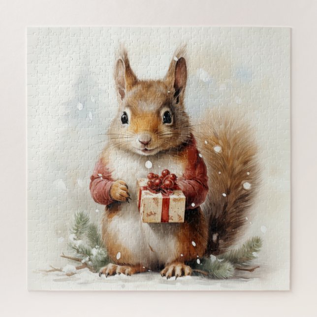 Christmas Squirrel Puzzle (Vertical)